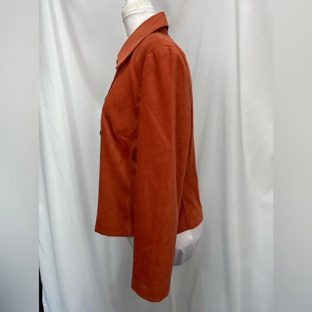 Dressbarn Rust Suede like blouse or jacket women’s size small - Picture 7 of 14